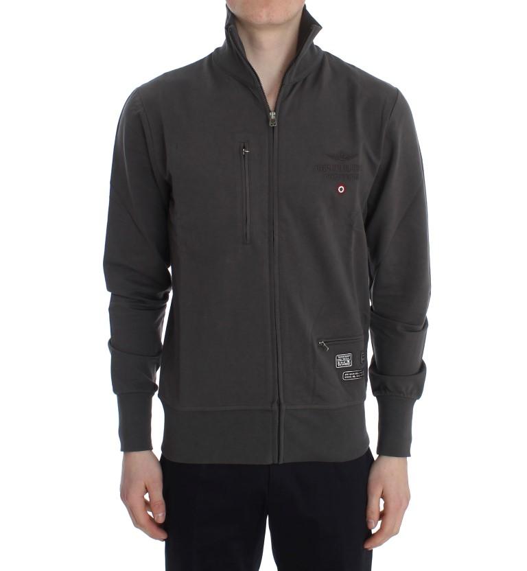 Aeronautica Militare Men's Cotton Stretch Full Zipper Sweater Gray SIG30631 - S