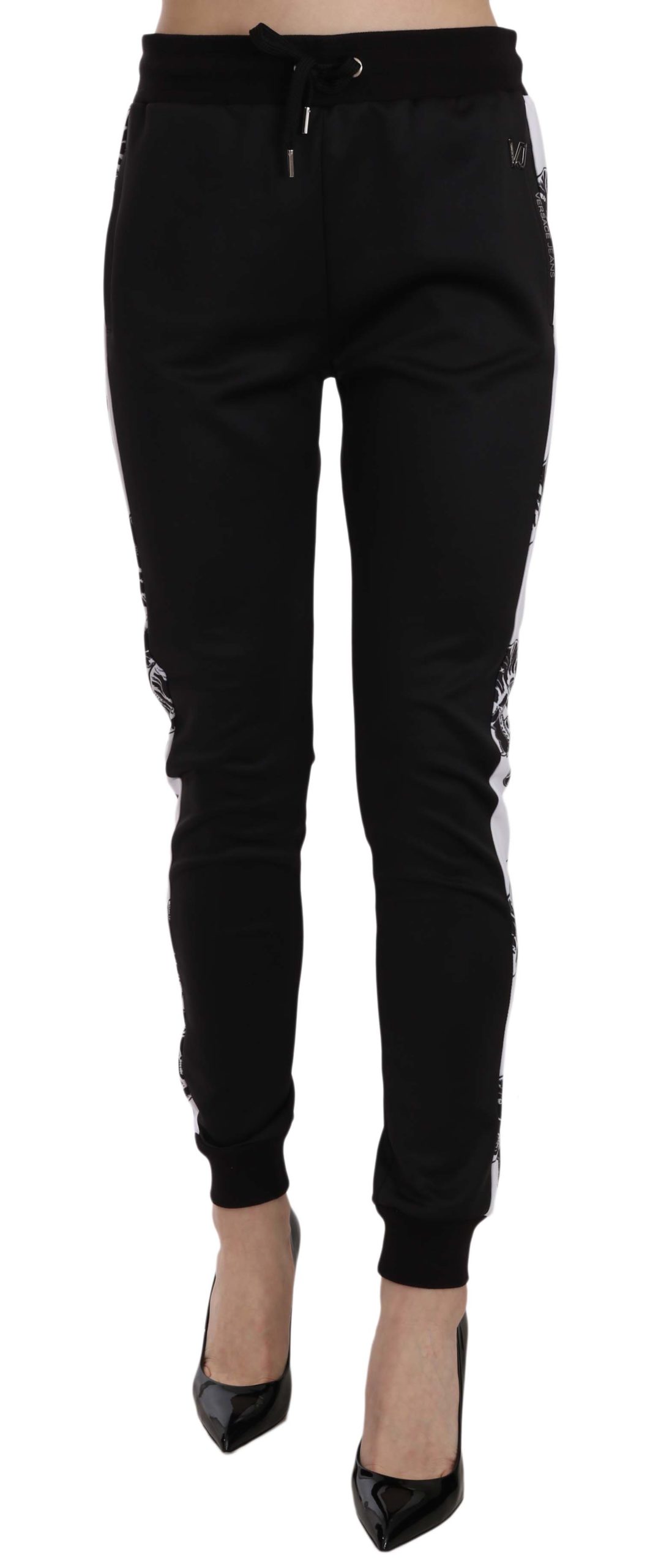 Versace Jeans Women's Drawstring Logo Trouser Black PAN60997 - IT36|XXS