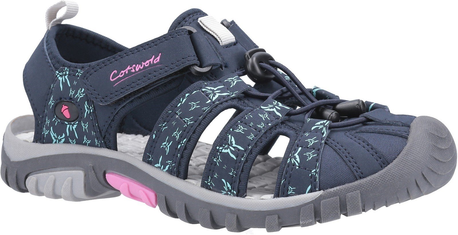 Cotswold Women's Sandhurst Touch Fastening Sandal Various Colours 30143 - Navy/Pink 3