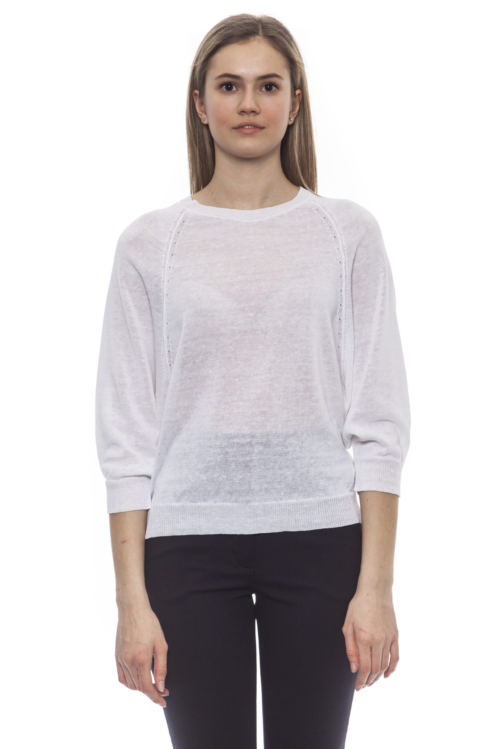 Peserico Women's Bianco Sweater PE1383094 - IT42 | S