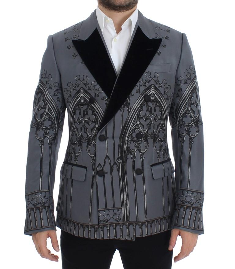 Dolce & Gabbana Men's Silk Knight Two Button Blazer Gray SIG12271 - IT48 | M