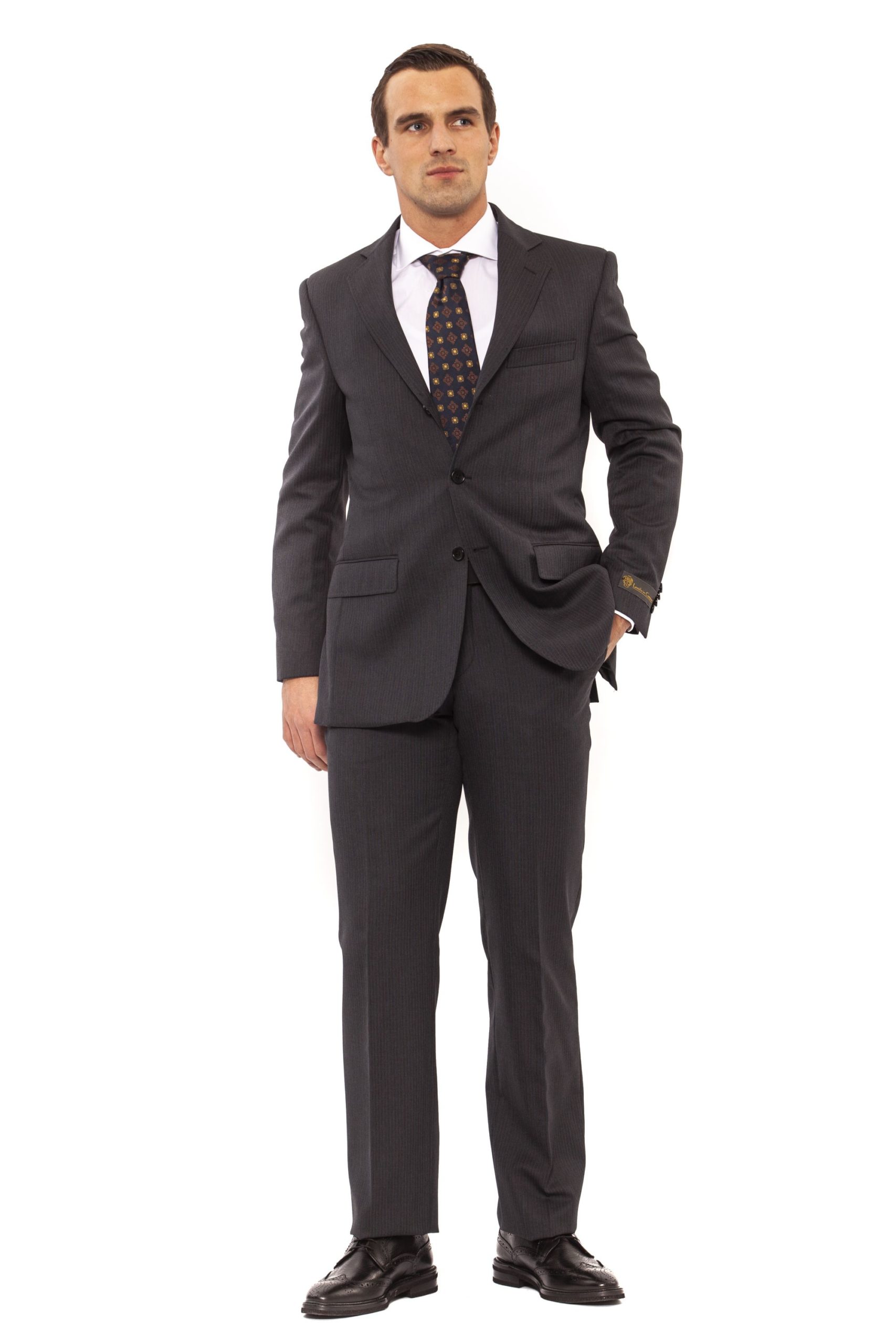 Ferre Men's Clothing Grig Suit Gray FE992744 - IT46 | S