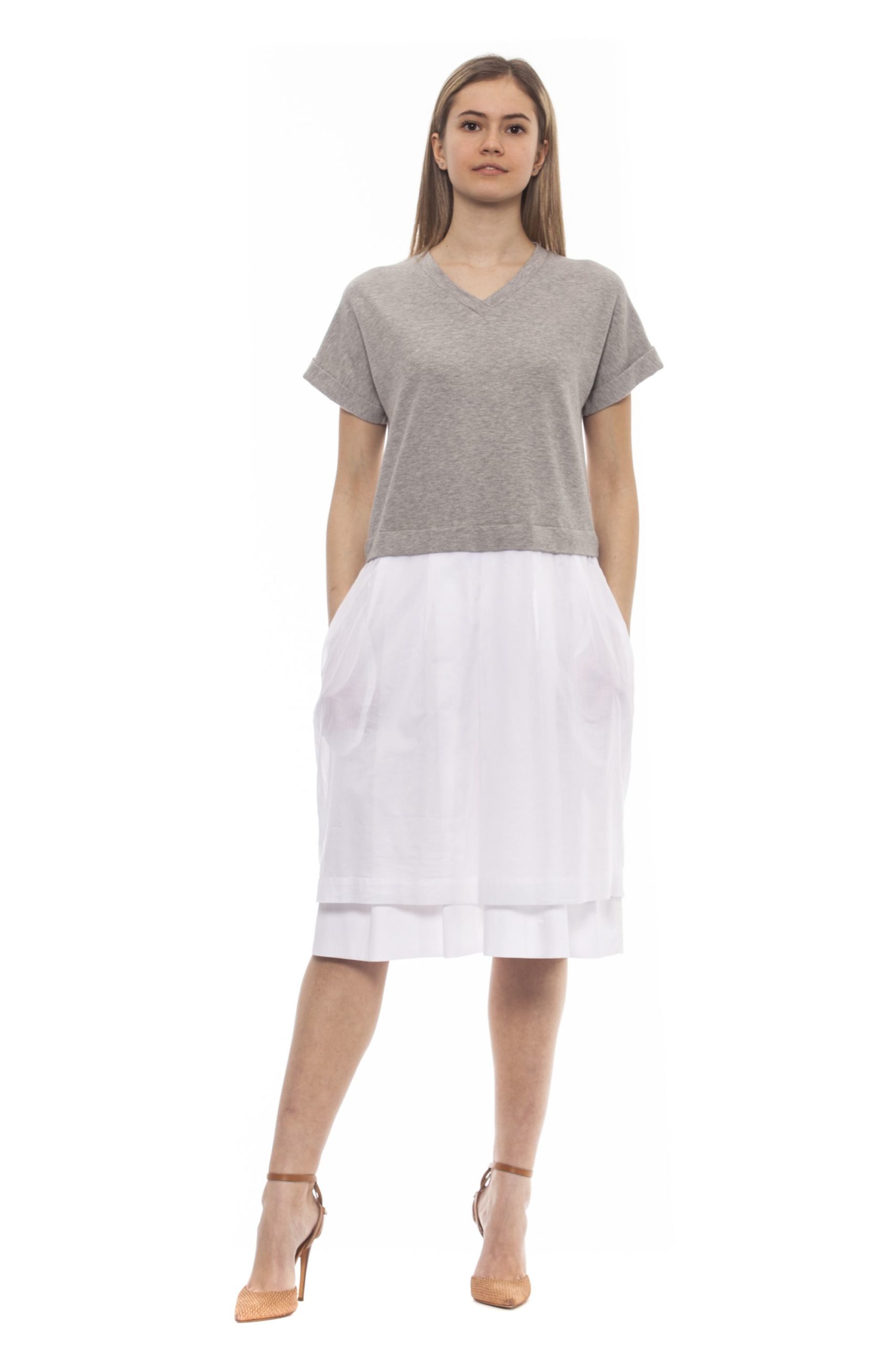 Peserico Women's Grigio Dress Gray PE1383206 - IT42 | S