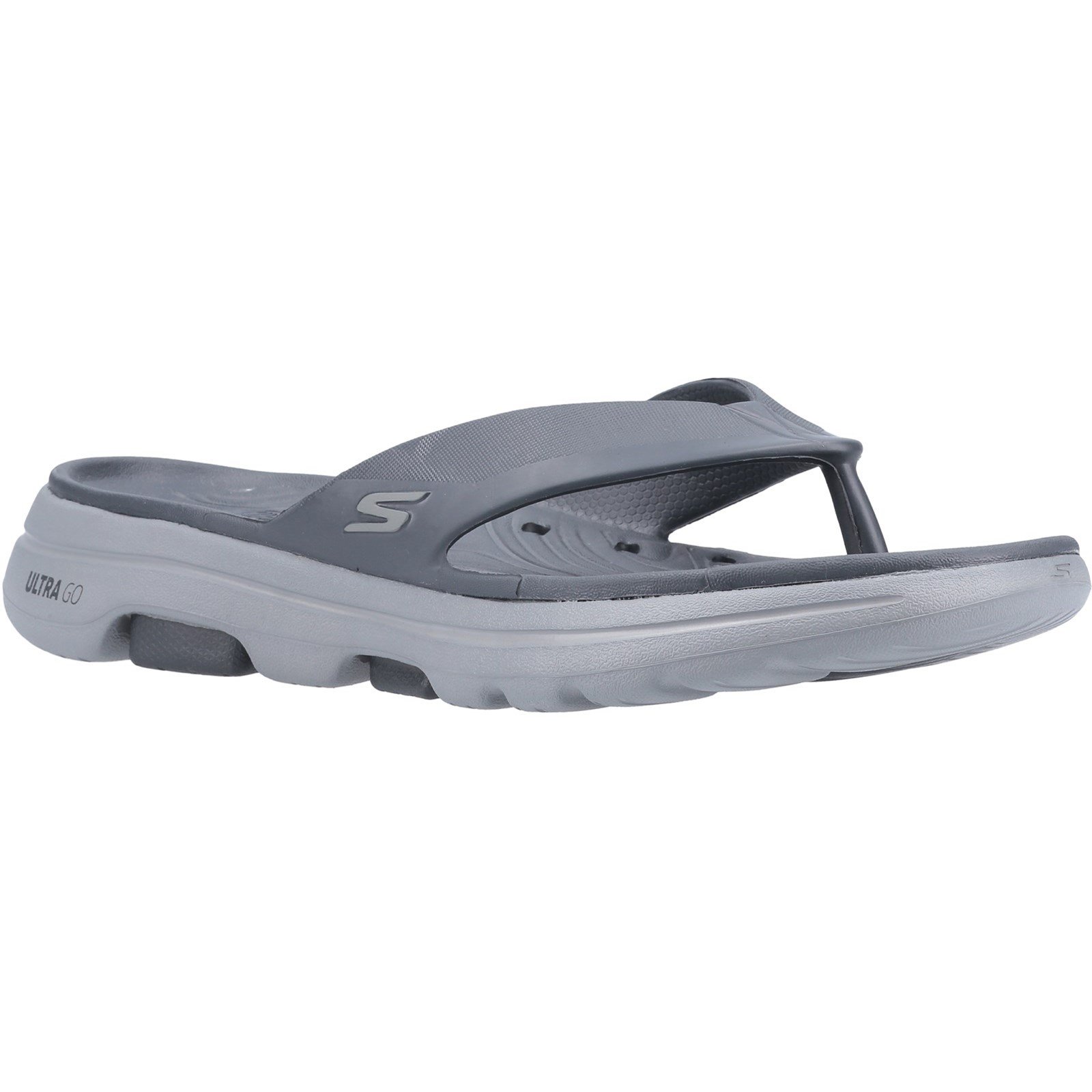 Skechers Men's GOwalk 5 Cabana Toe Post Sandal Charcoal 32207 - Charcoal 11