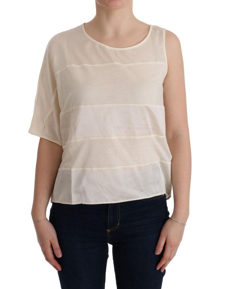 Costume National Women's Asymmetric Top Beige TUI10020 - XXS