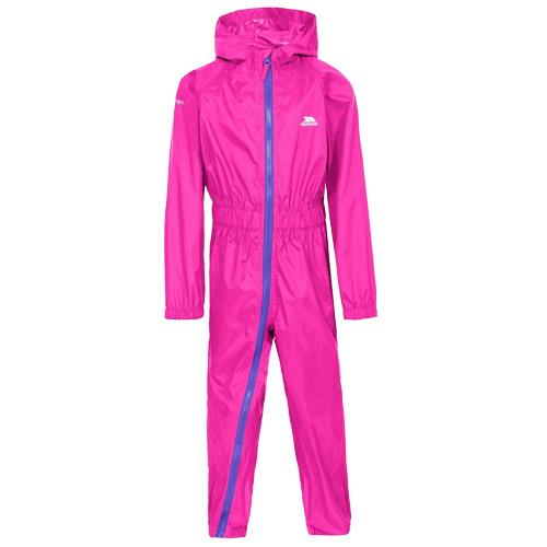 Trespass Kid's Waterproof All-In-One Suit Various Colours Button - Hot Pink 6 to 12 Months