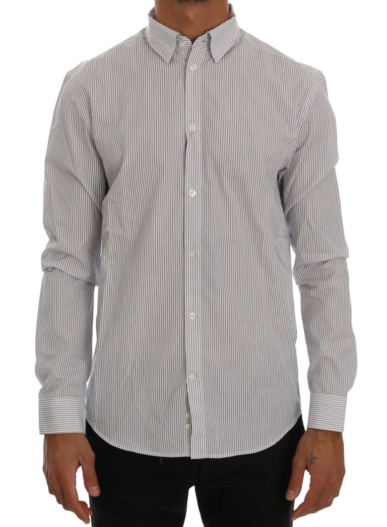 Frankie Morello Men's Striped Regular Fit Shirt Blue TSH1398 - L