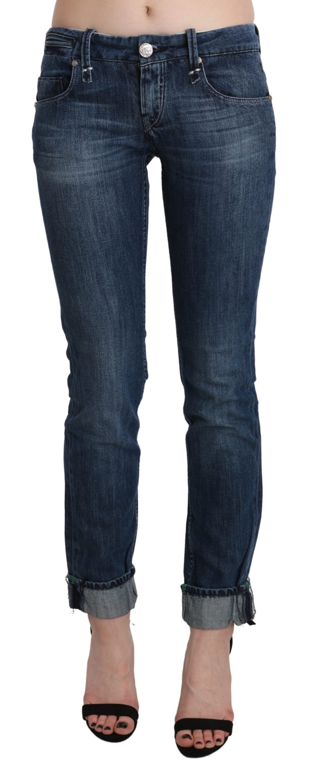 Blue Washed Low Waist Skinny Denim Trouser - W26