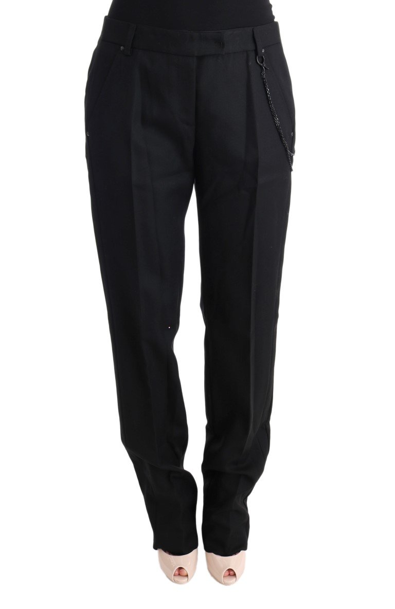 Ermanno Scervino Women's Wool Regular Fit Trouser Black SIG30337 - IT46 | L