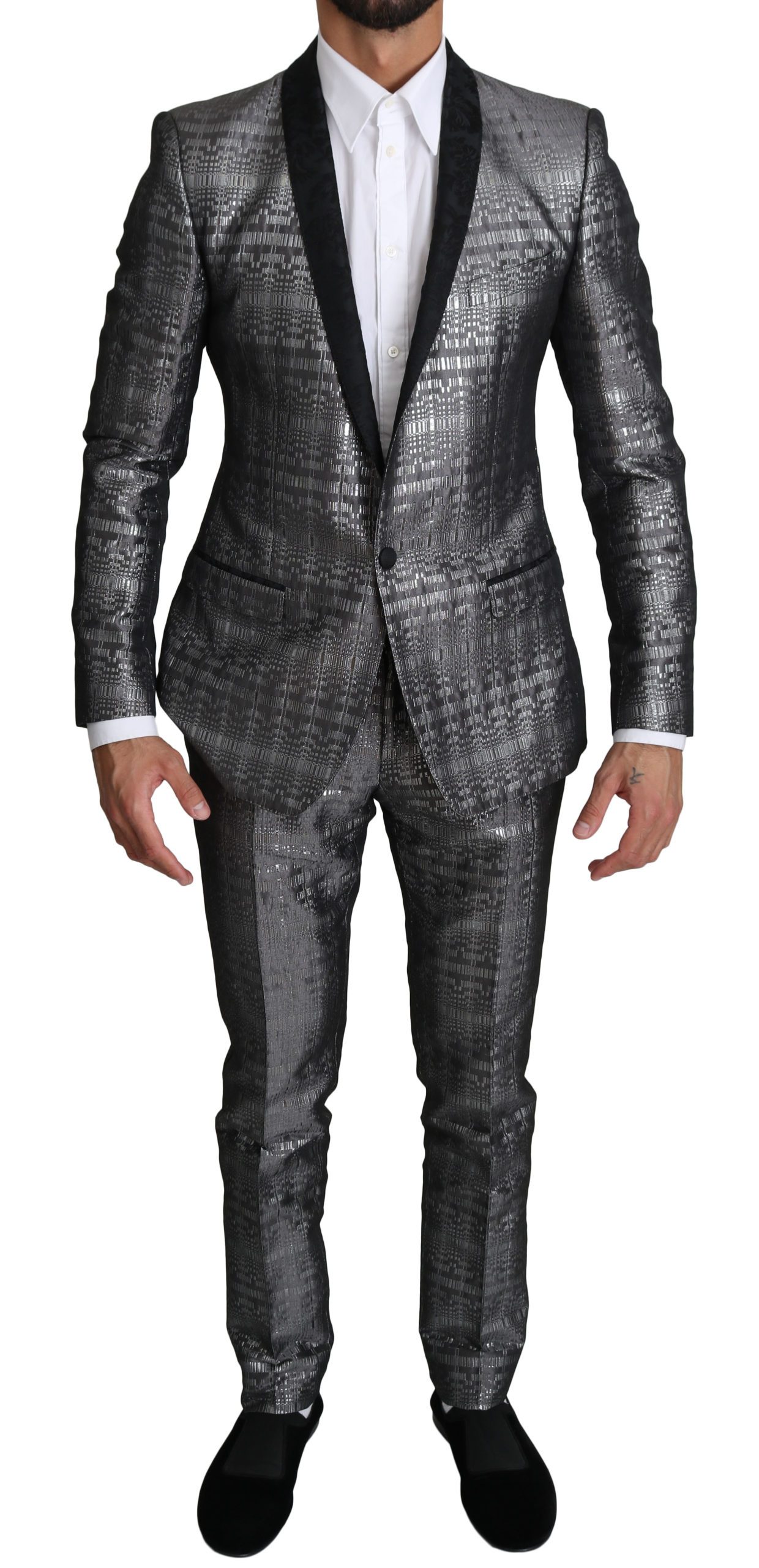 Dolce & Gabbana Men's Single Breasted 2 Piece Suit Silver KOS1547 - IT46 | S