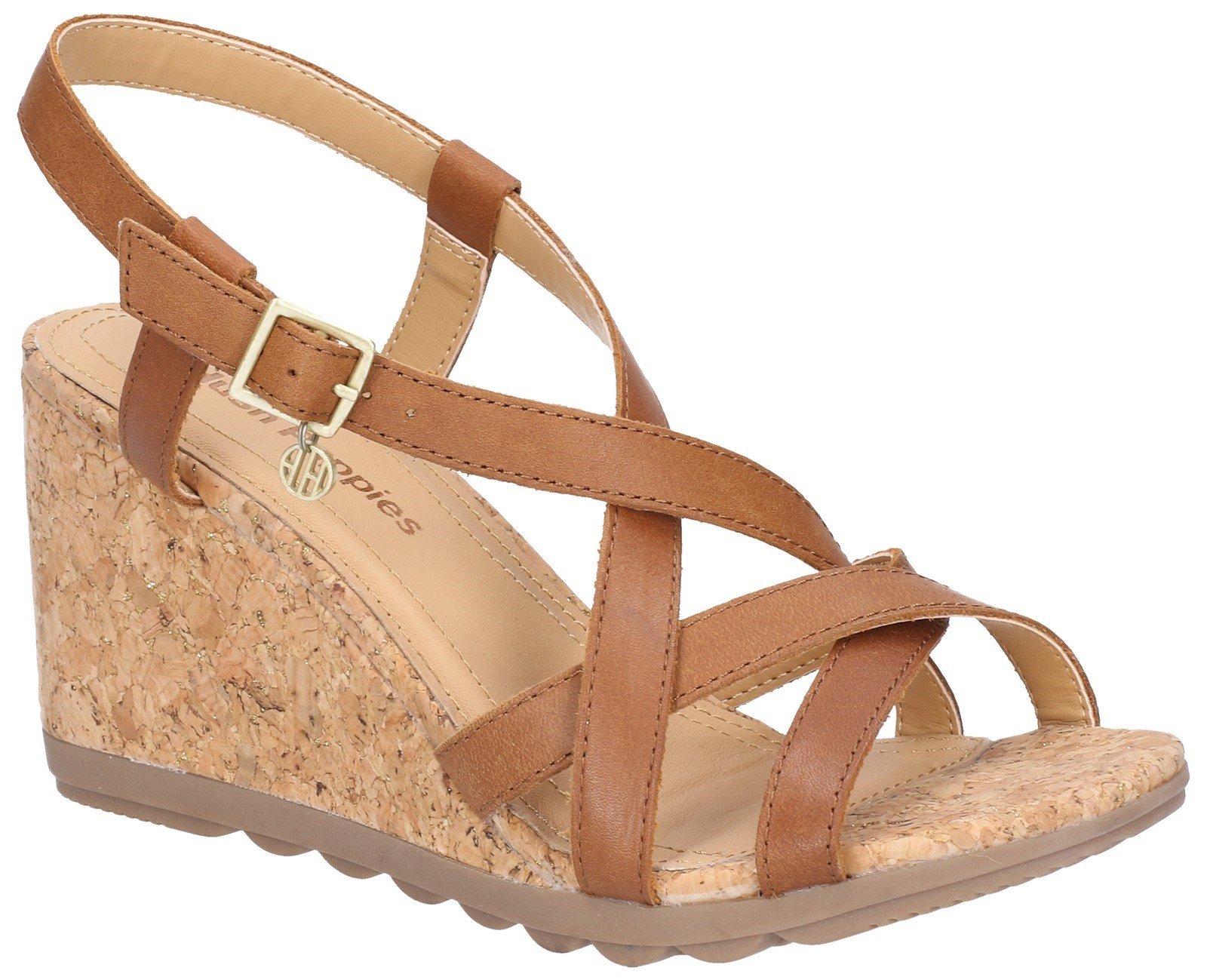 Hush Puppies Women's Pekingese Strappy Buckle Sandal Various Colours 28414 - Tan 3