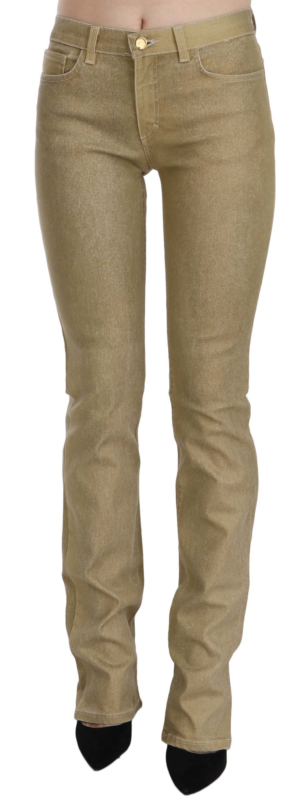 Cavalli Women's Mid Waist Skinny Denim Trouser Brown PAN70348 - IT40|S