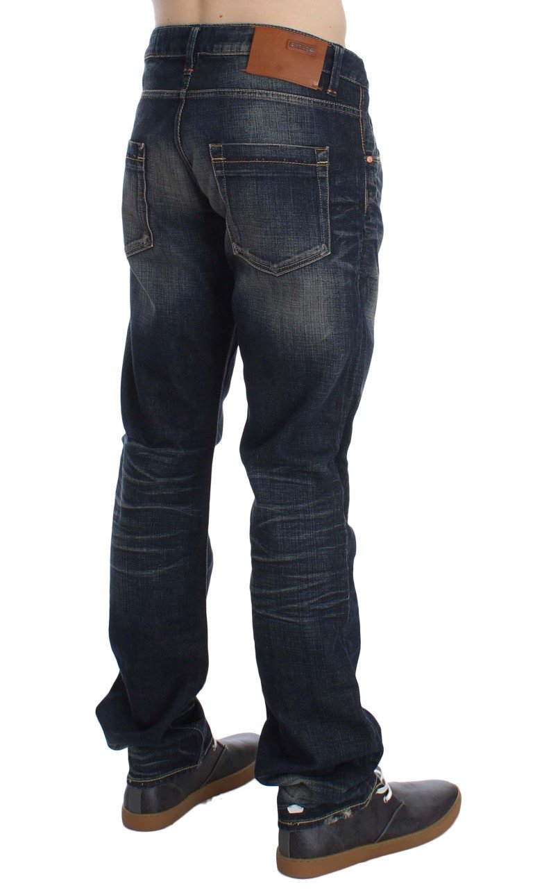 ACHT Men's Straight Fit Low Waist Jeans Blue SIG30532 - W34