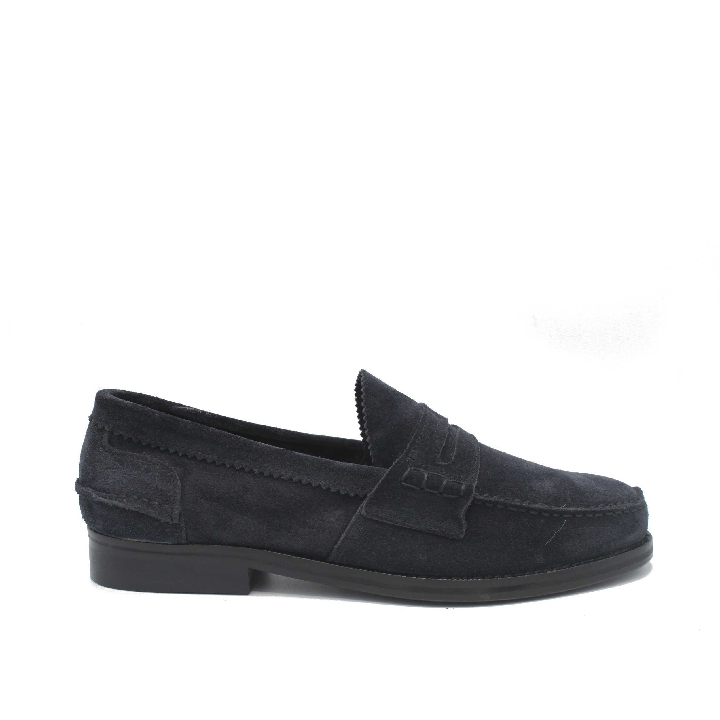 Saxone of Scotland Men's Suede Loafer Navy Blue 1000_Navy_Blue_Suede - EU40.5/US7.5