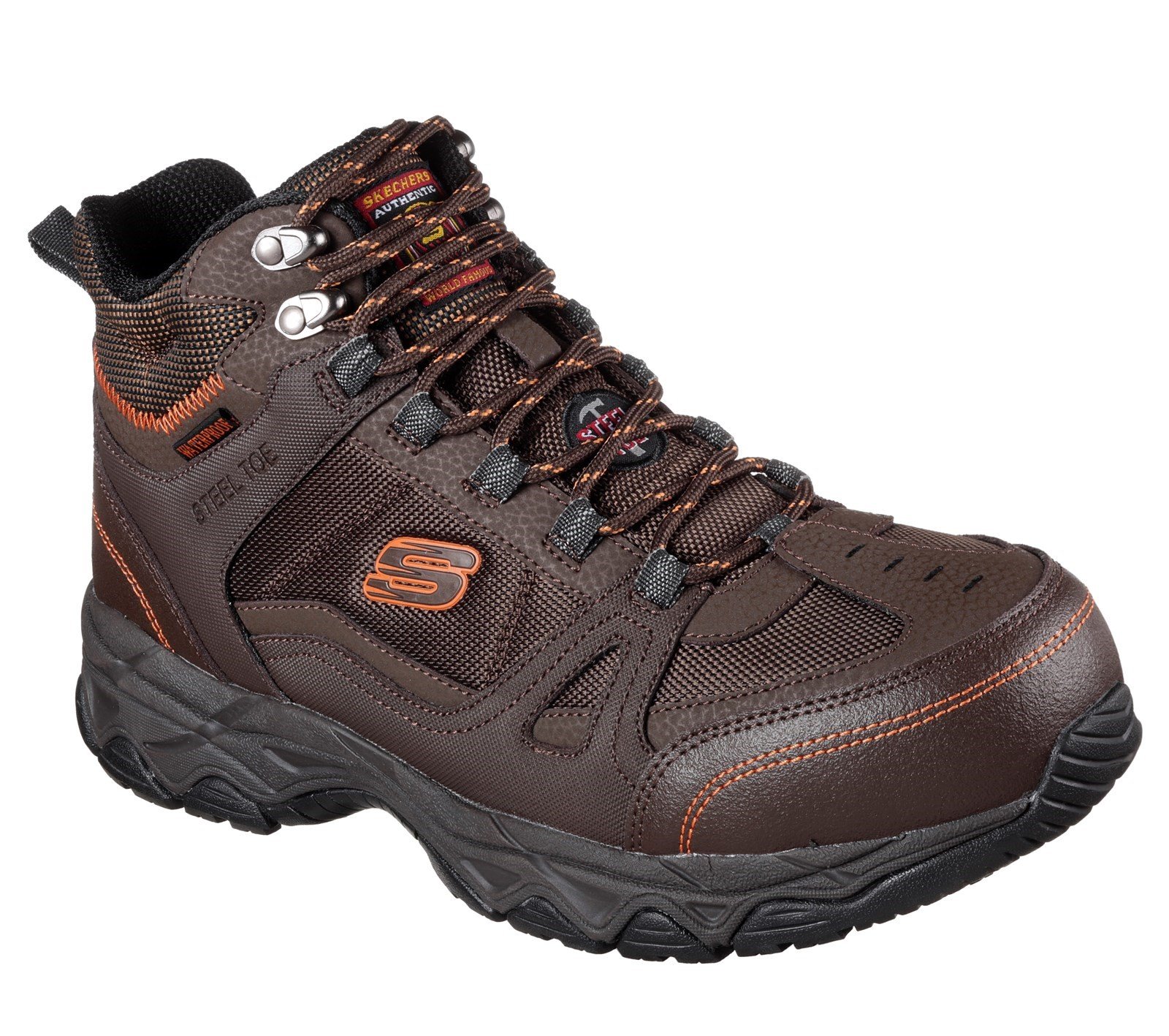 Skechers Unisex Ledom Safety Boot Black 32313 - Brown 6