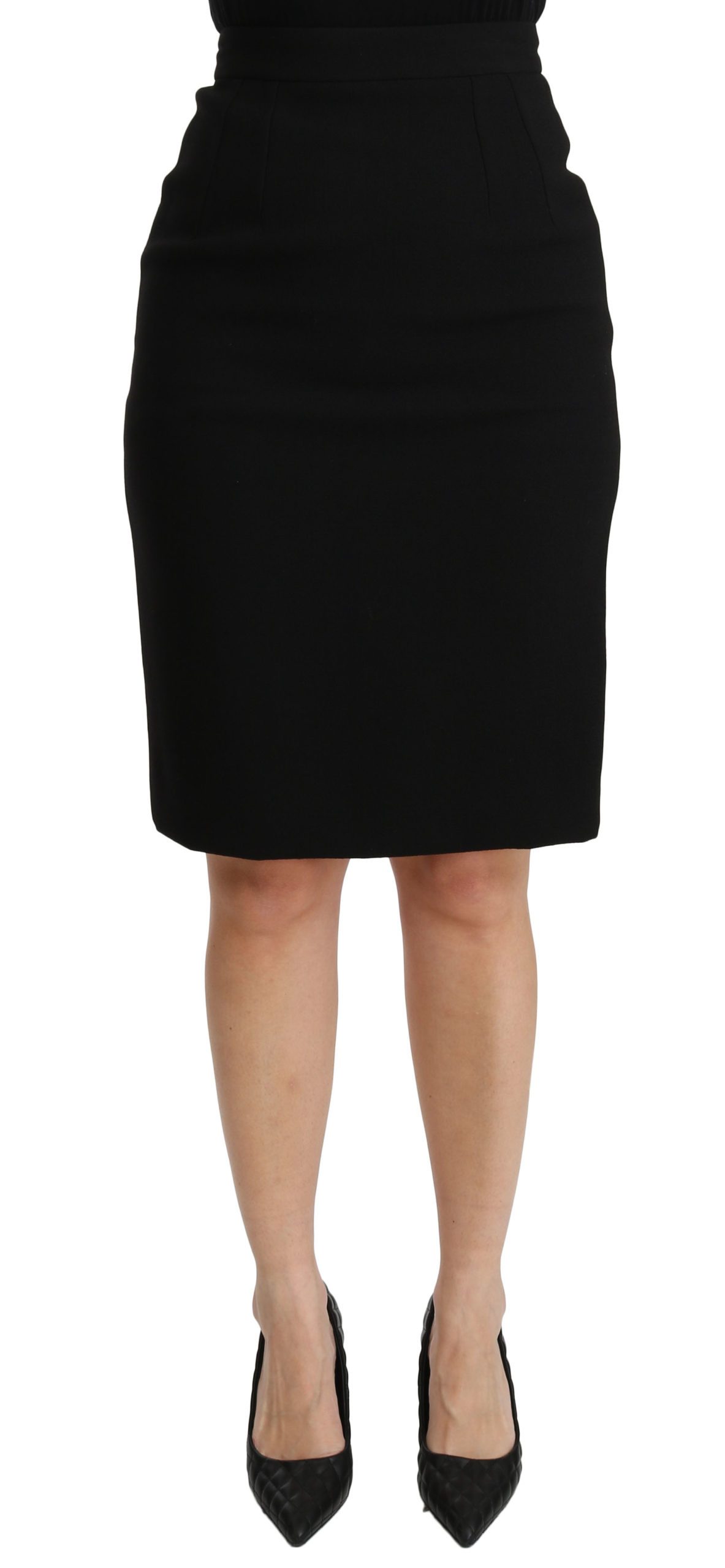 Dolce & Gabbana Women's Pencil Cut High Waist Skirt Black SKI1381 - IT40|S