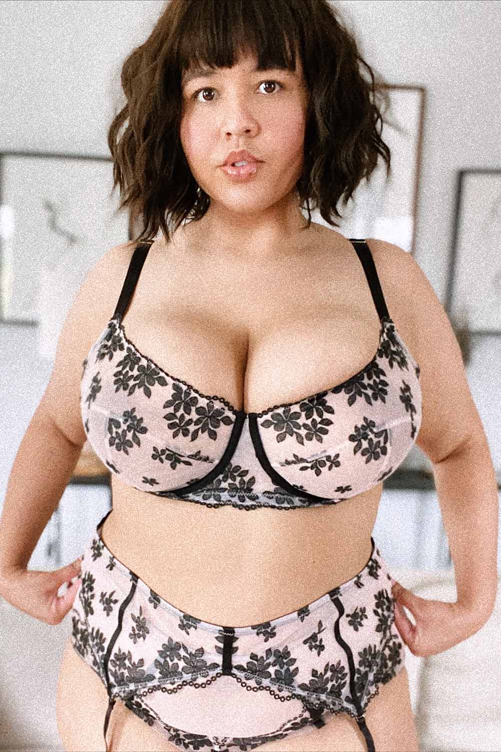 Gabi Fresh Evie Black & Peach Balcony Bra 40E