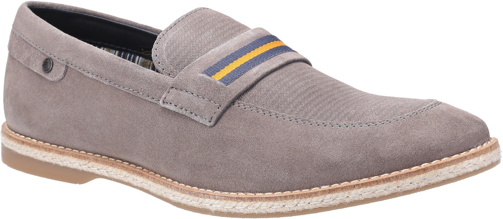 Base London Men's Kinsey Suede Slip On Loafer Various Colours 30444 - Grey 6