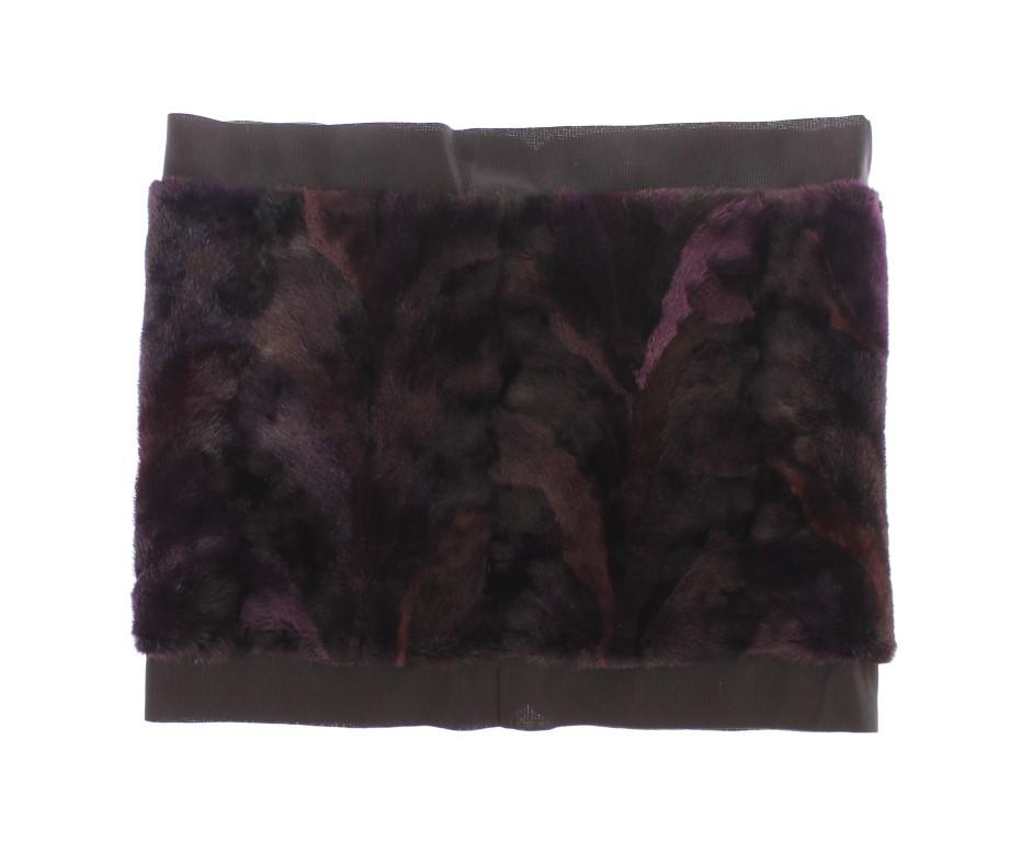 Dolce & Gabbana Women's MINK Fur Foulard Wrap Scarf Purple SDW10141