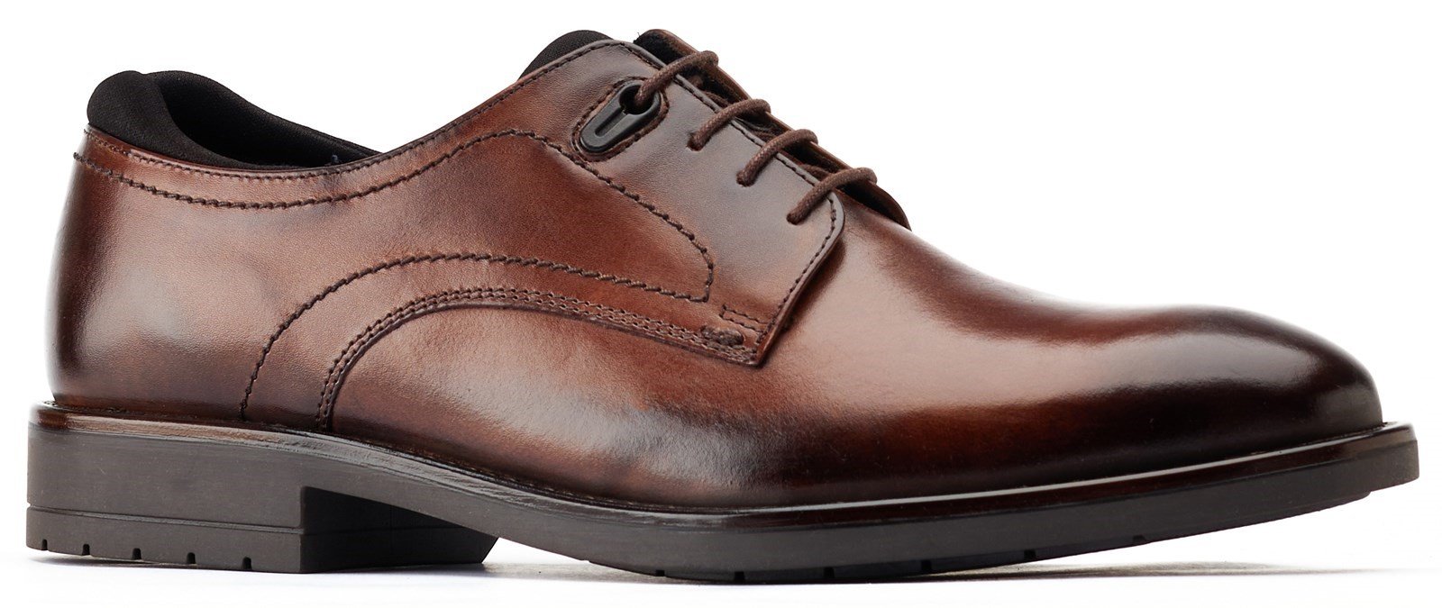 Base London Men's Osprey Plain Toe Derby Shoe Brown 31231 - Brown 6