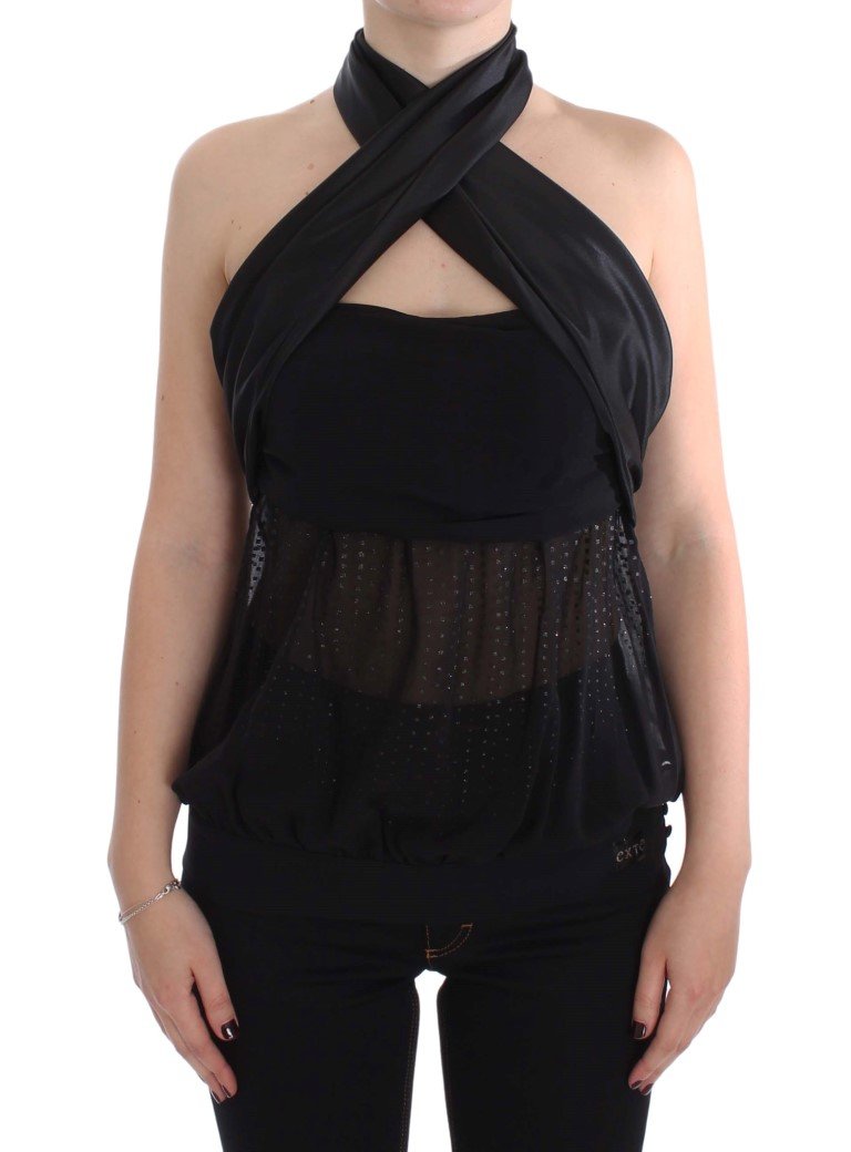 Exte Women's Neck Wrap Top Black SIG30856 - IT44|L