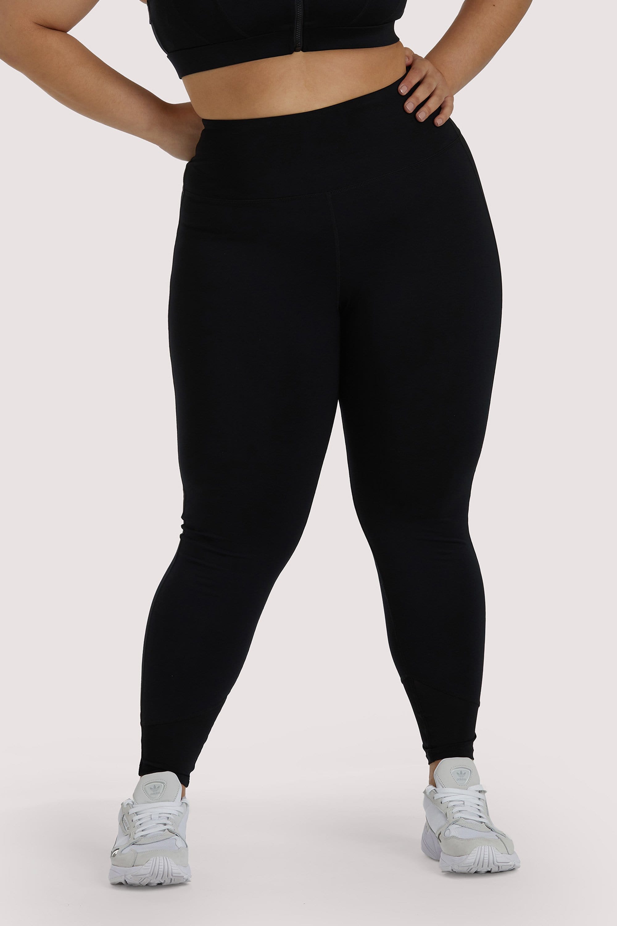 Wolf & Whistle Eco Black Mesh Panel Leggings Curve UK 26 / US 22