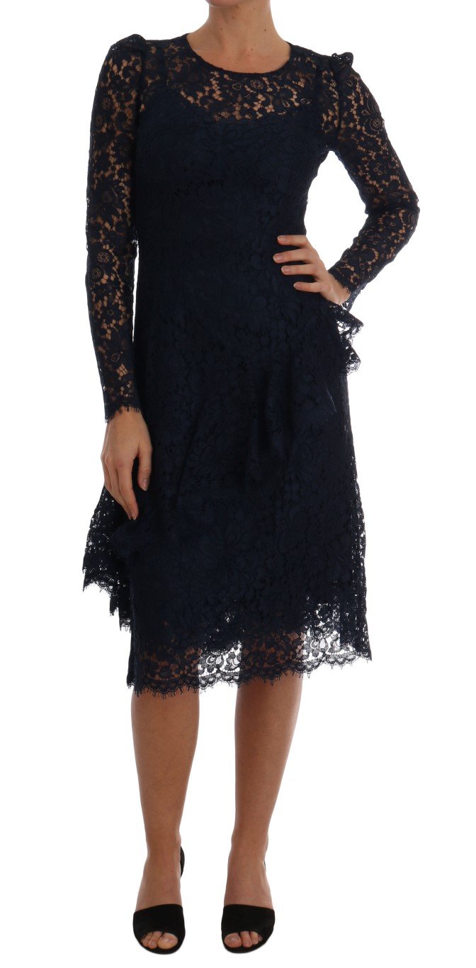 Dolce & Gabbana Women's Taormina Floral Lace Sheath Dress Black DR1309 - IT40|S