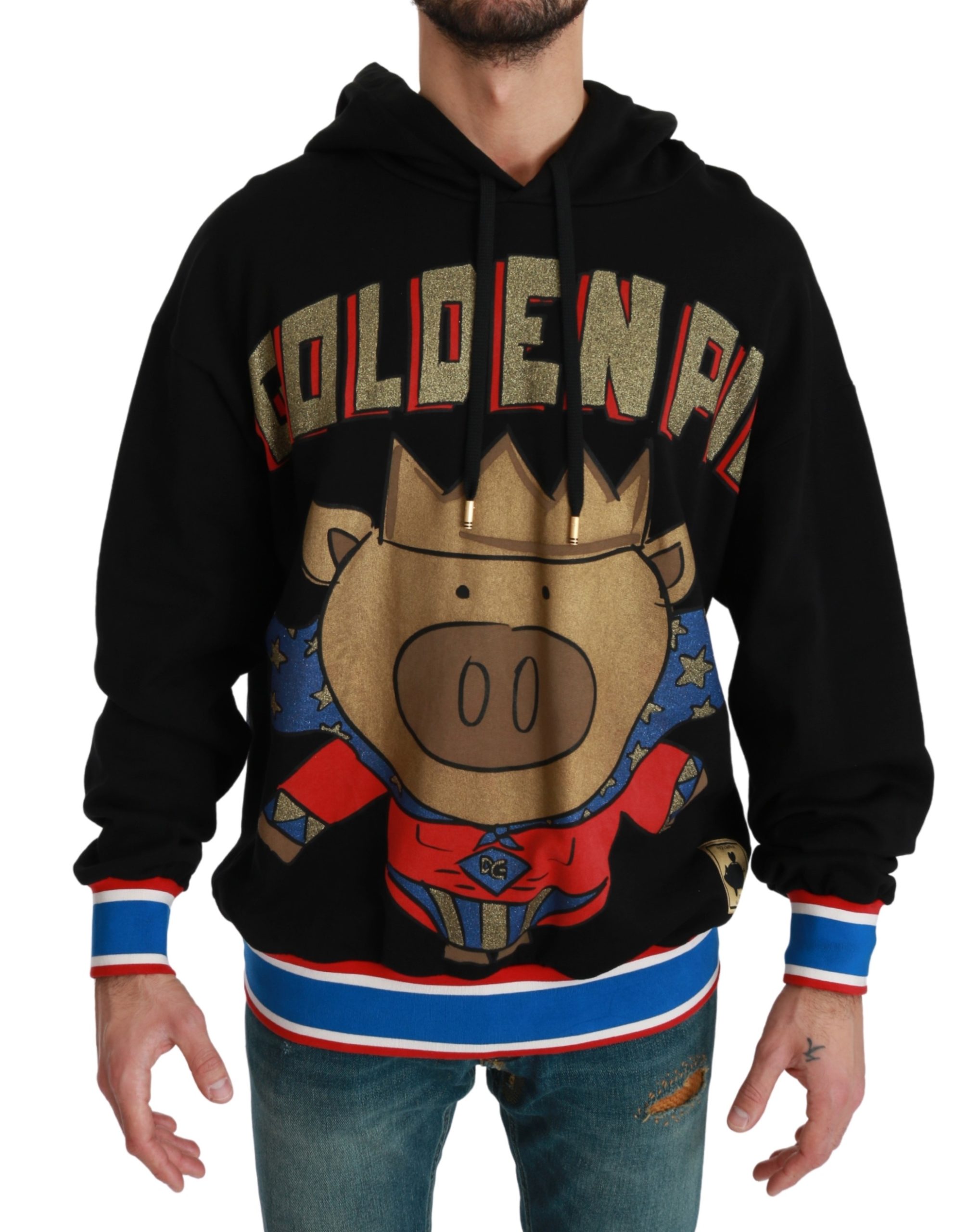 Dolce & Gabbana Men's Sweater Pig of the Year Sweater Black TSH4613 - IT44 | XS