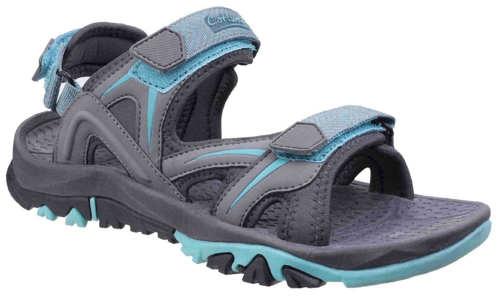 Cotswold Women's Swinbrook Sandal Various Colours 26266 - Grey/Aqua 3