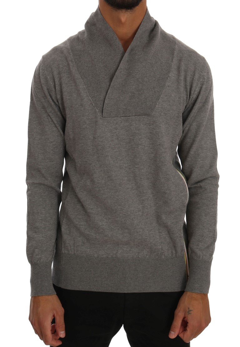 Daniele Alessandrini Men's Cotton Pullover Sweater Gray TSH1353 - IT46 | S