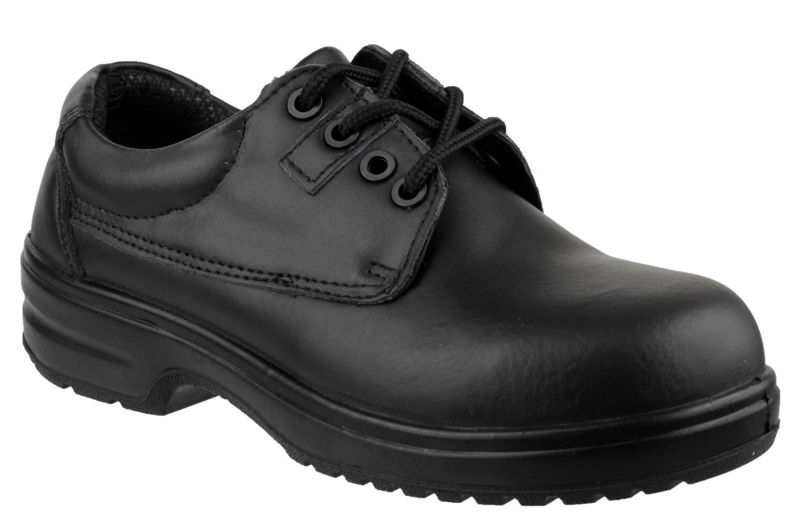 Amblers Women's Safety Metal Free Lace up Shoe Black 20442 - Black 2
