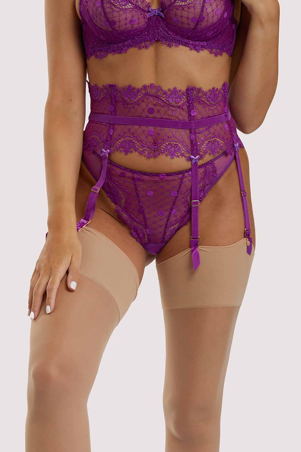 Dita Von Teese Vedette Shocking Violet Suspender UK 10 / US 6
