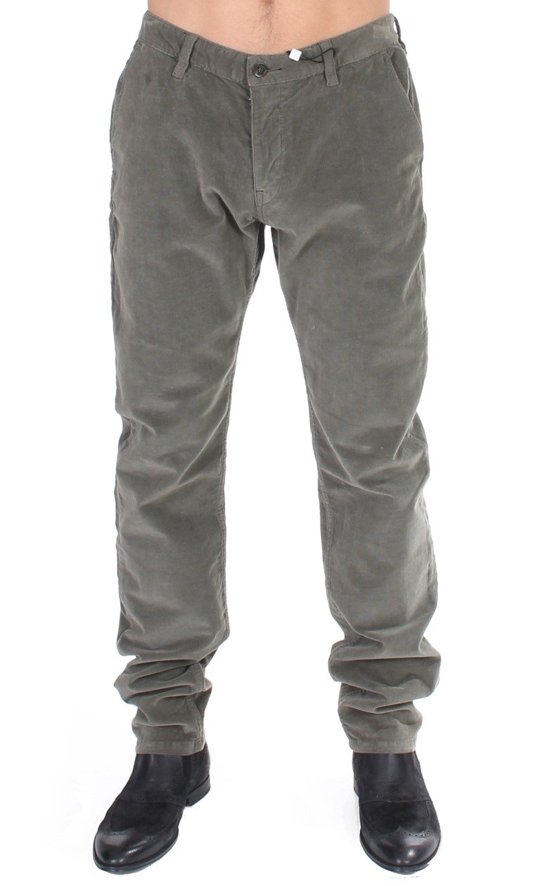 GF Ferre Men's Stretch Straight Fit Corduroy Trouser Green SIG11096 - IT50 | L