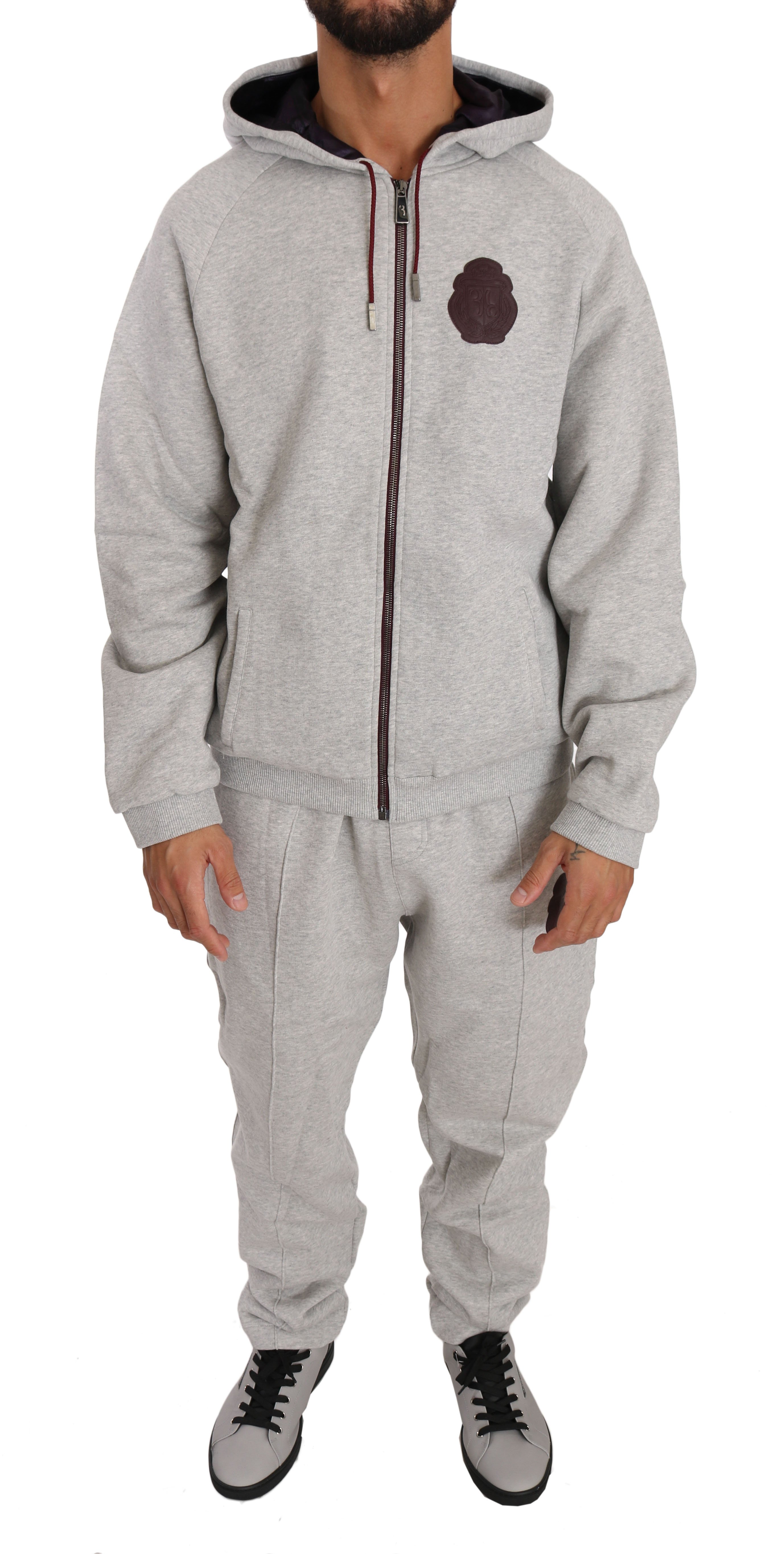Billionaire Italian Couture Men's Hoodie Tracksuit Grey BIL1001 - XXL