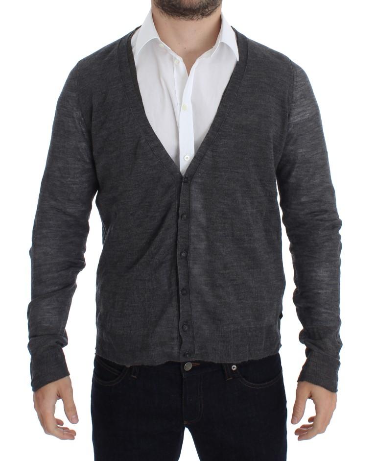Costume National Men's Wool Button Cardigan Gray SIG17808 - IT52 | XL