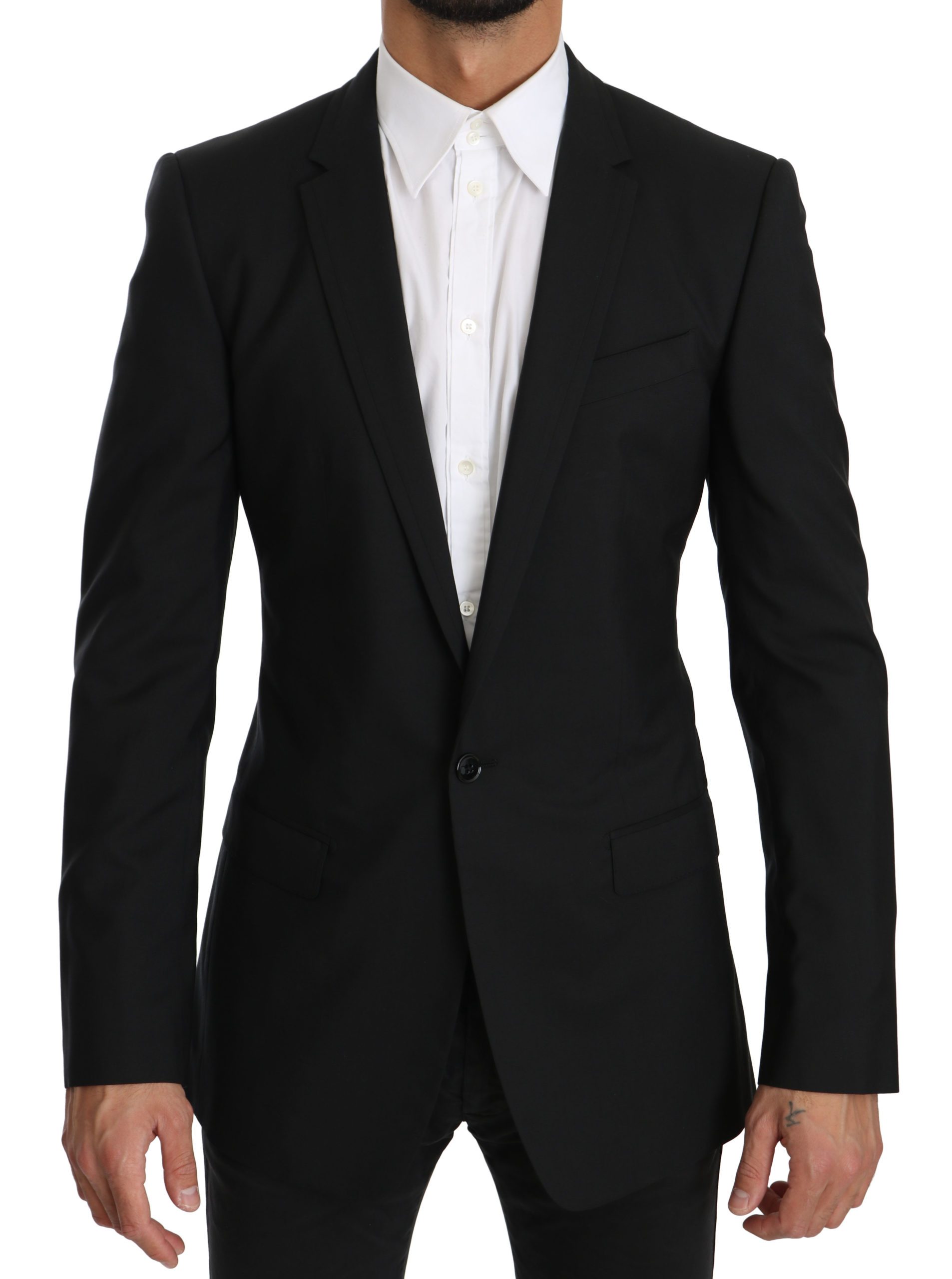 Dolce & Gabbana Men's MARTINI Wool Silk Slim Fit Blazer Black JKT2481 - IT46 | S