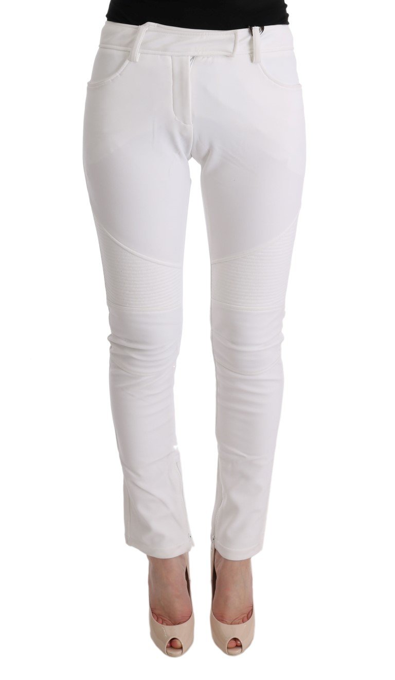 Ermanno Scervino Women's Cotton Slim Fit Trouser White SIG30311 - IT40|S