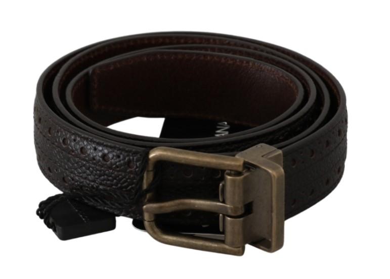 Dolce & Gabbana Men's Buckle Waist Men Leather Belt Brown BEL60488 - 90 cm / 36 Inches