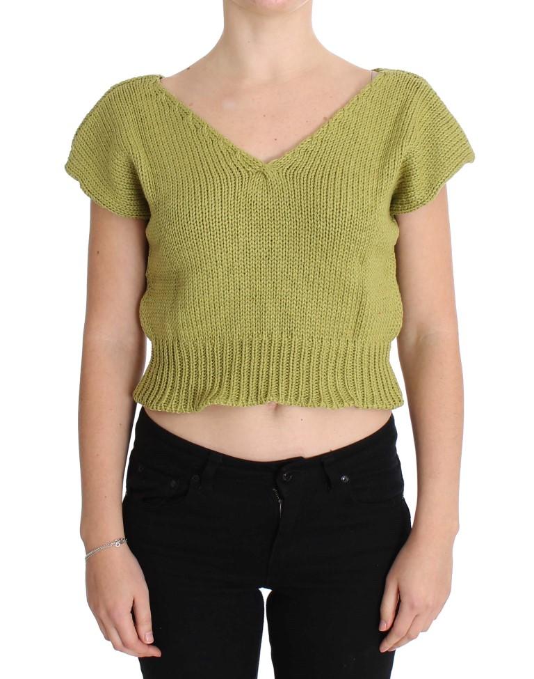 Pink Memories Women's Knitted Sleeveless Sweater Green SIG30251 - One Size