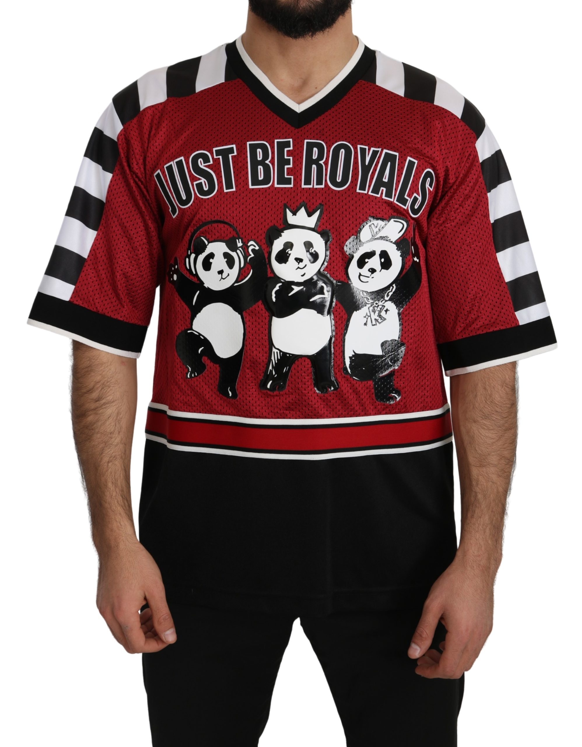 Dolce & Gabbana Men's Oversize Panda T-Shirt Red TSH5158 - IT46 | S