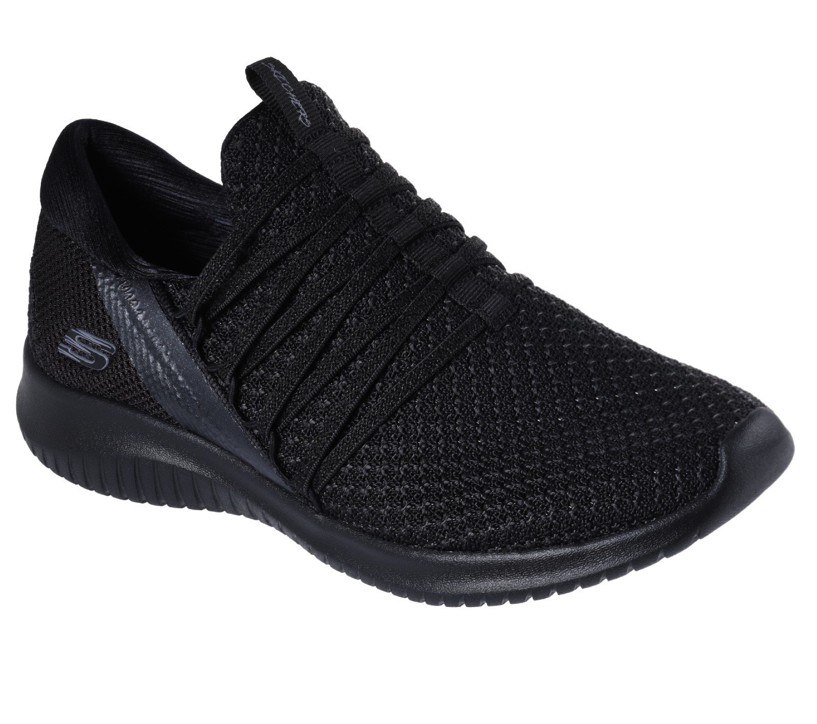 Skechers Women's Ultra Flex Bright Future Trainer Black 27429 - Black/Black 4