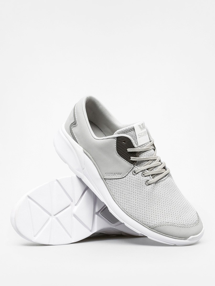 Supra Men's Noiz Light Grey White Trainers 888612200557 - 6 UK Grey White
