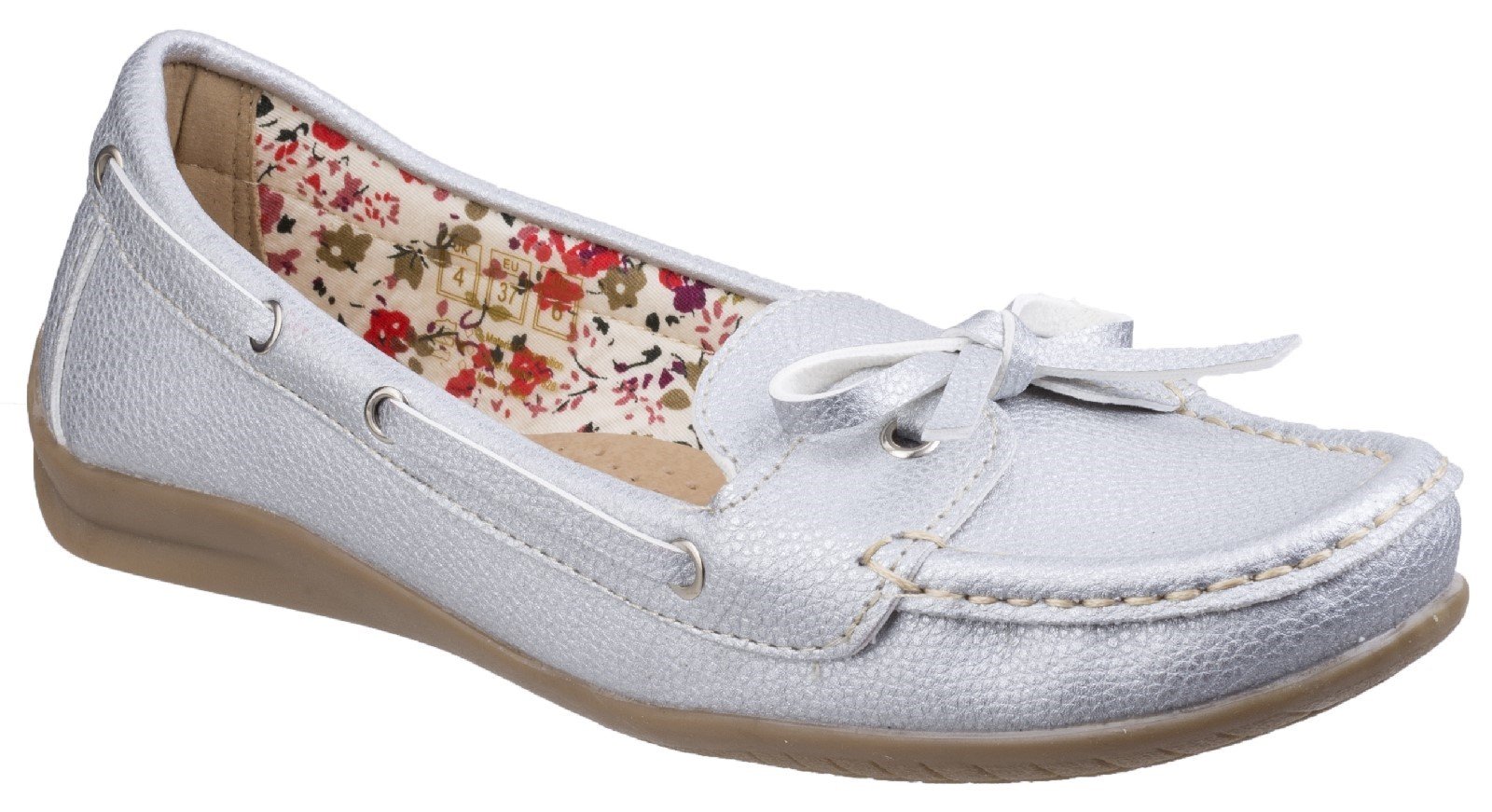 Fleet & Foster Women's Alicante Boat Shoe White 26304-43897 - Silver 3