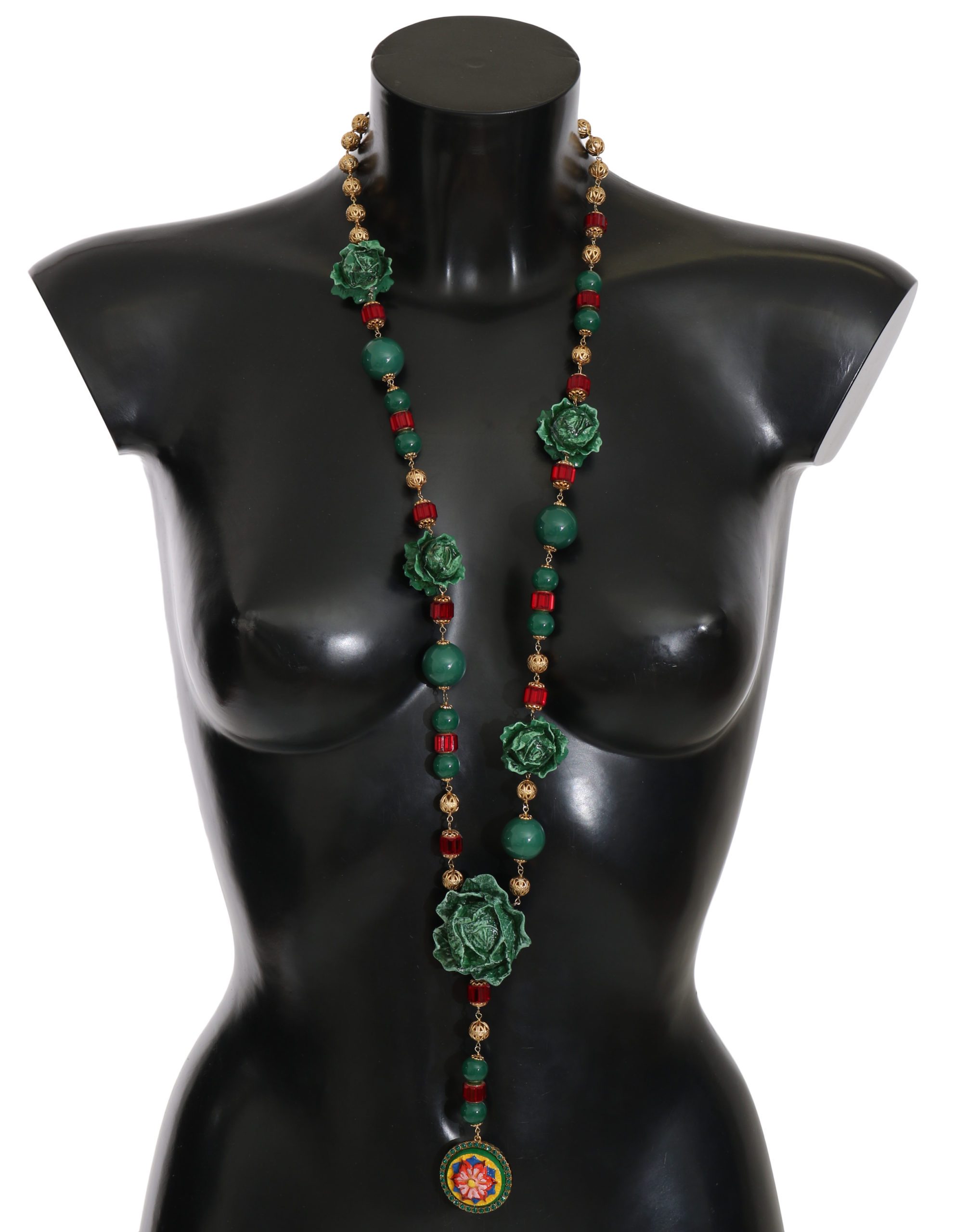 Dolce & Gabbana Women's CAVOLO Crystal Opera Necklace Green SMY2247