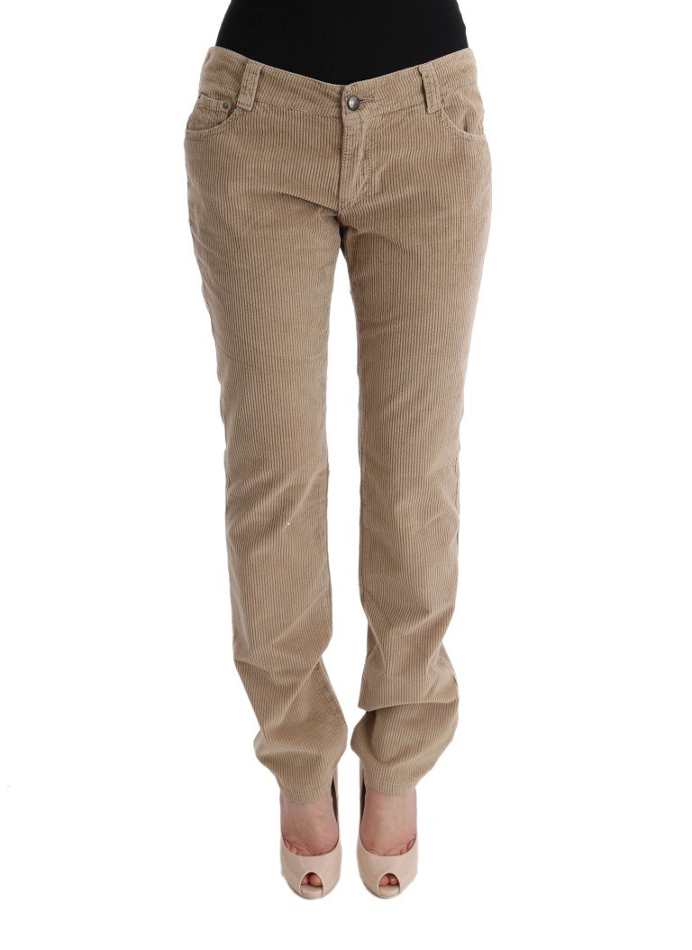 Ermanno Scervino Women's Velvet Regular Fit Trouser Beige SIG30355 - IT46|XL