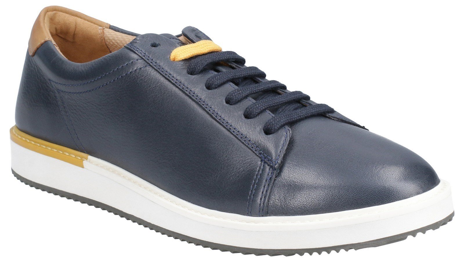 Hush Puppies Men's Heath BouncePLUS Lace Up Trainer Various Colours 29162 - Navy Leather 6