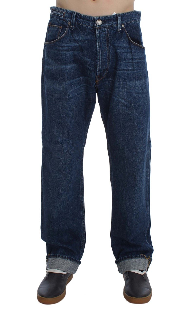ACHT Men's Baggy Loose Fit Jeans Blue SIG30448 - W34
