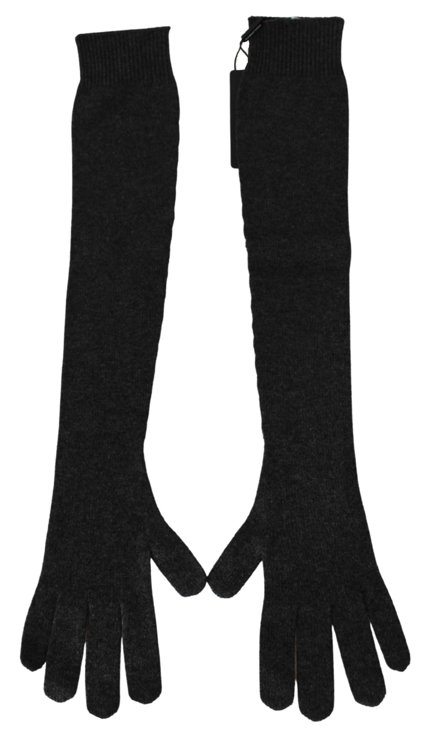 Dolce & Gabbana Women's Elbow Length Soft Warm Cashmere Gloves Gray LB1030 - 8.5|L