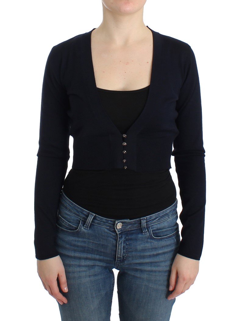 Cavalli Women's Cropped Cardigan Black SIG11847 - IT50|3XL