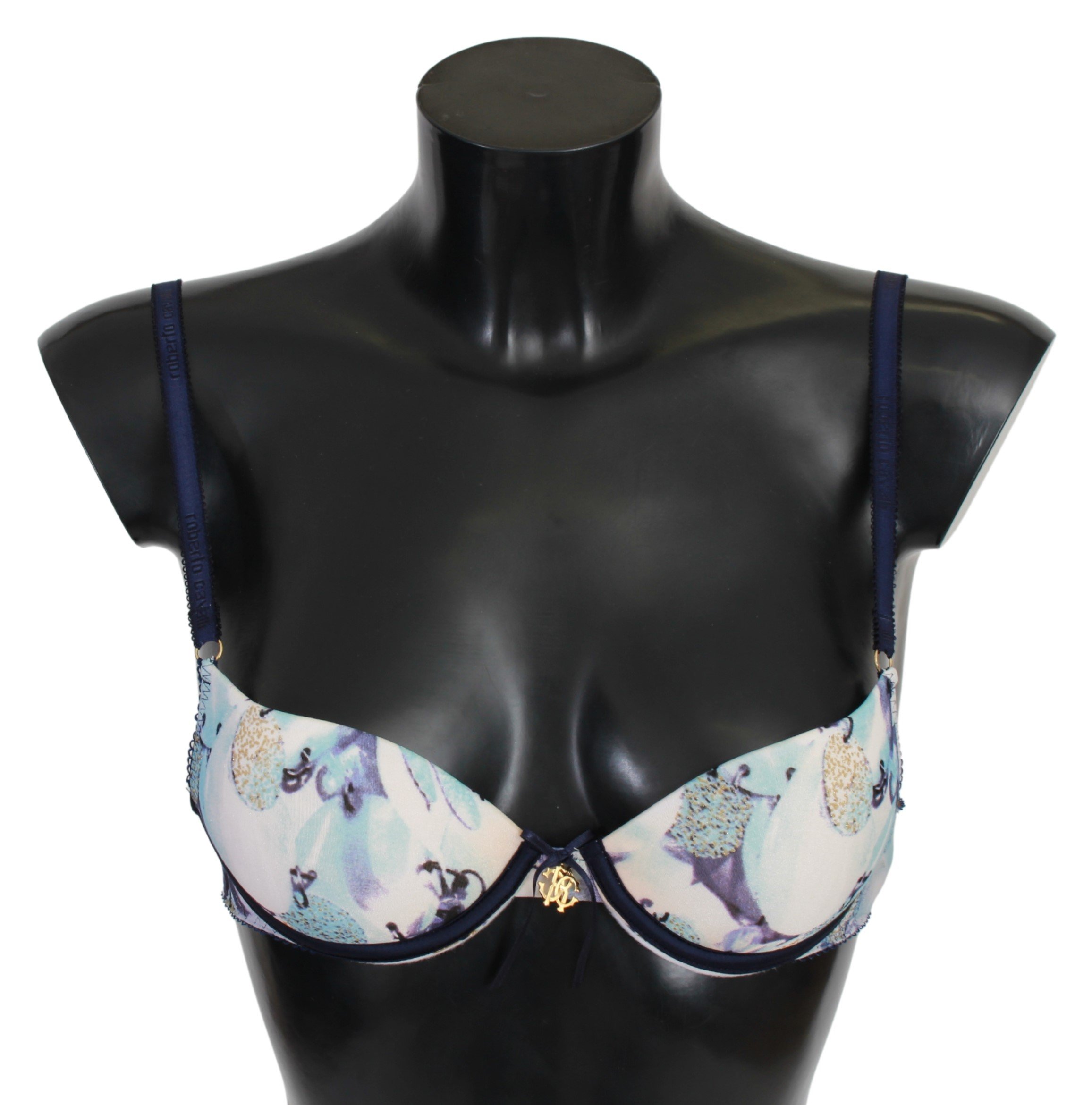 Roberto Cavalli Women's Printed Nylon Reggiseno Bra Blue BIK741 - IT1 | XS